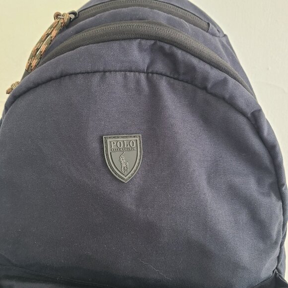 Polo Ralph Lauren Light Weight Canvas Backpack Navy Polo Logo Shield Patch - Picture 8 of 12
